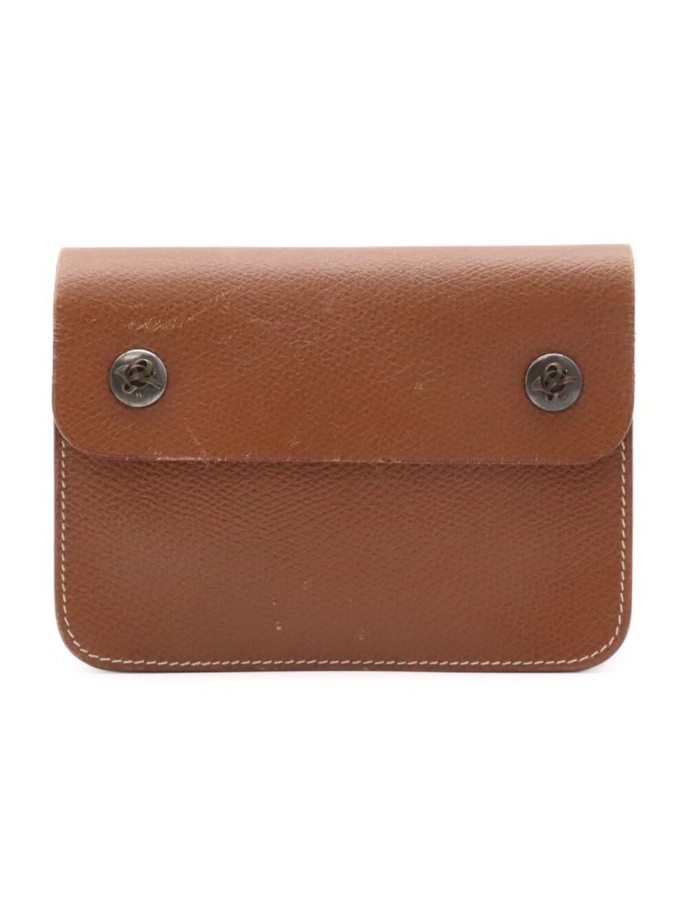 Hermes Pochette Green Waist Pouch Bag 2-Way Clutch Leather Brown